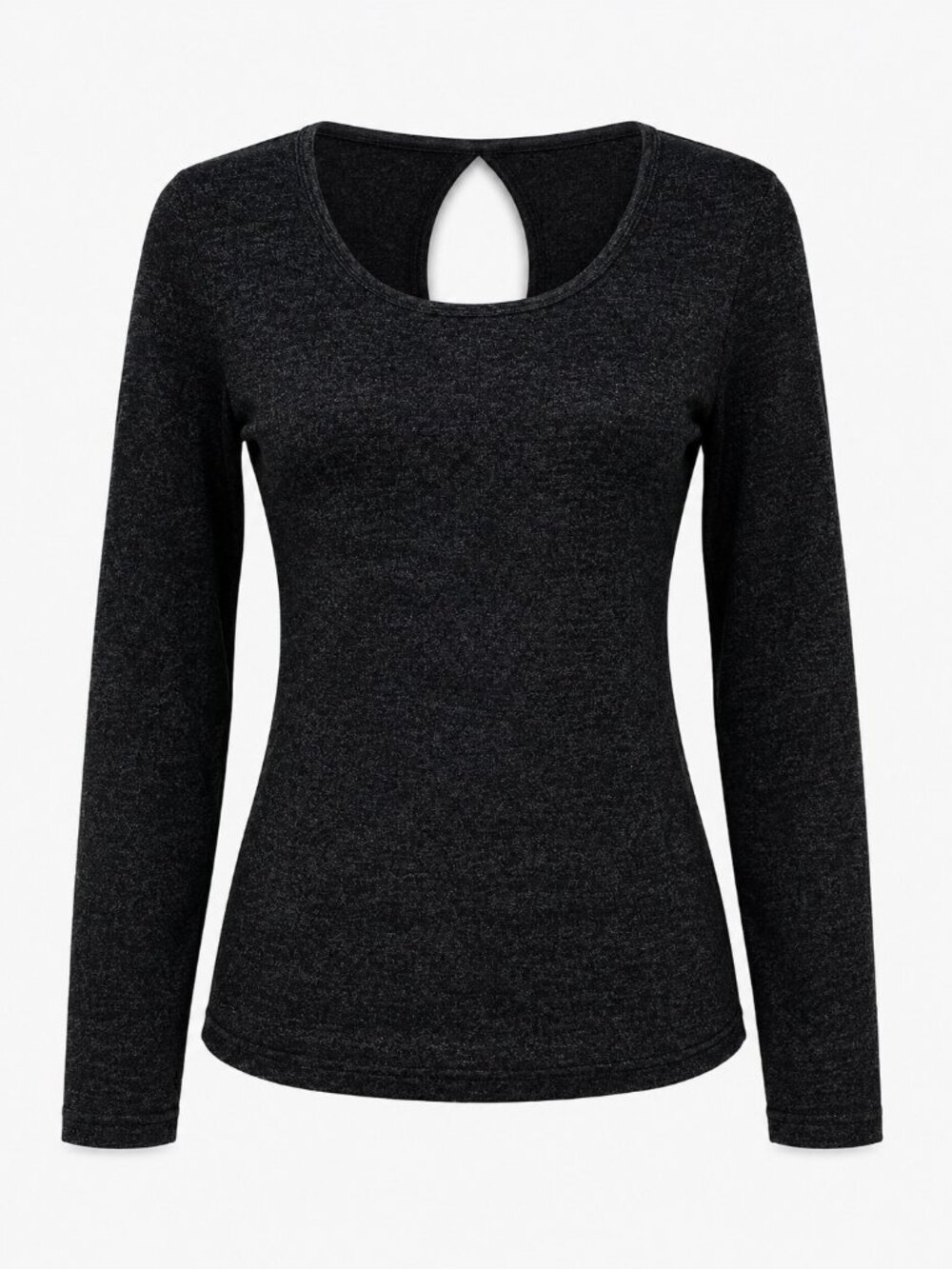 Ann Taylor Black Metallic Shimmer Keyhole Sweater SP Small Petite
